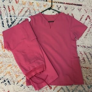 Unbranded Women's Fuchsia Medical Scrub Top & Pants Set